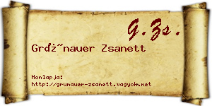 Grünauer Zsanett névjegykártya